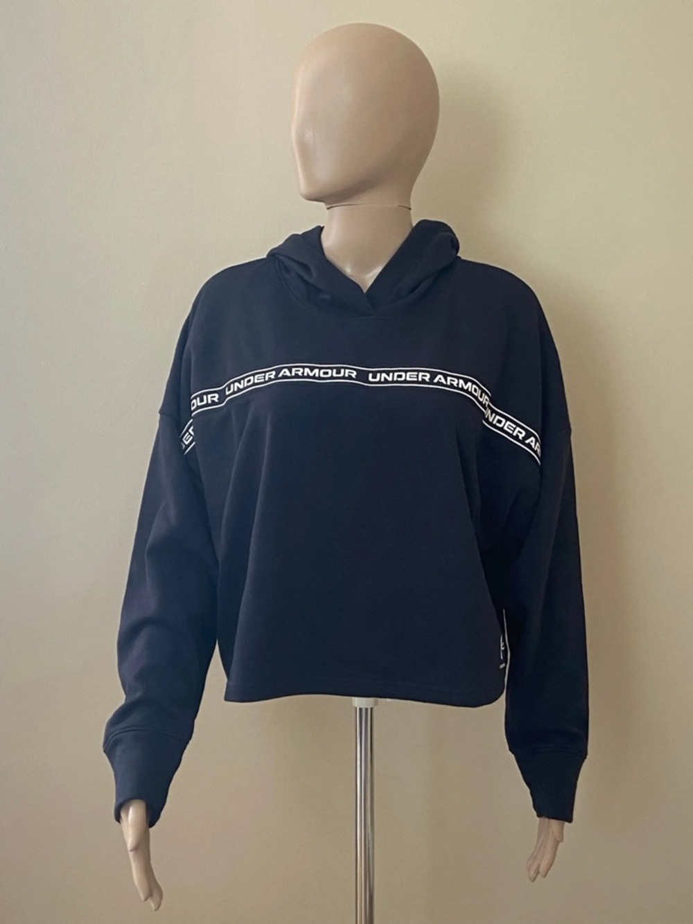 Under Armour Navy Pullover with White Logo Tape